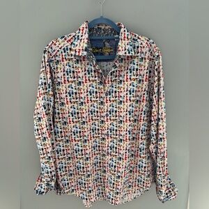 Robert Graham Dajarra abstract geometric striped long sleeve shirt